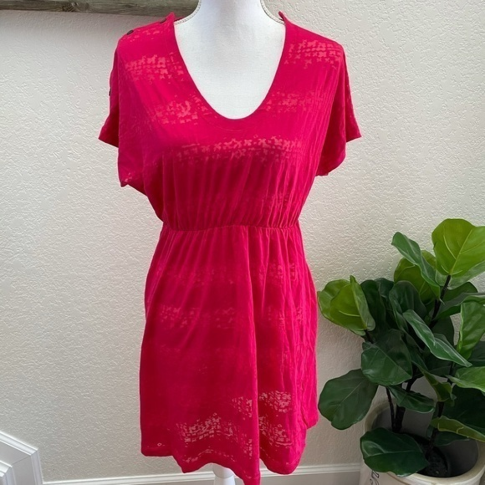 Lole pink sheer burnout coverup dress size M